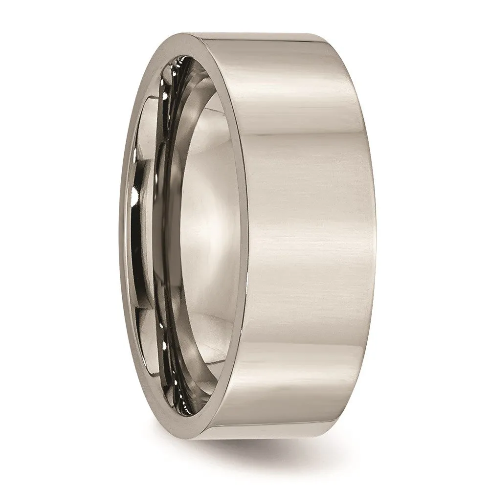 Chisel Jewelry Titanium Flat 8mm Polished Band | TB3