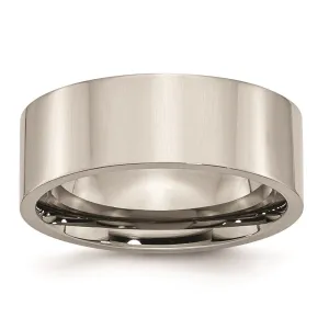 Chisel Jewelry Titanium Flat 8mm Polished Band | TB3
