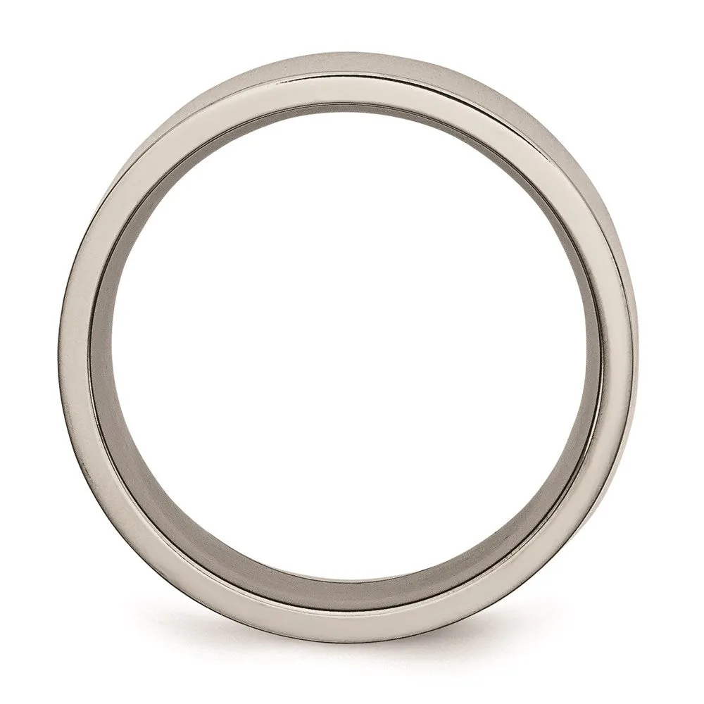 Chisel Jewelry Titanium Flat 8mm Polished Band | TB3