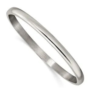 Chisel Jewelry Titanium Polished 5mm Hinged Bangle