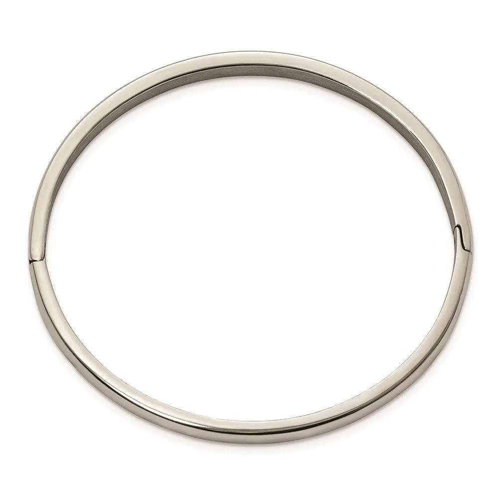 Chisel Jewelry Titanium Polished 5mm Hinged Bangle