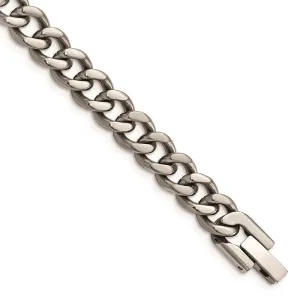 Chisel Jewelry Titanium Polished 7.5mm 8.5in Curb Chain