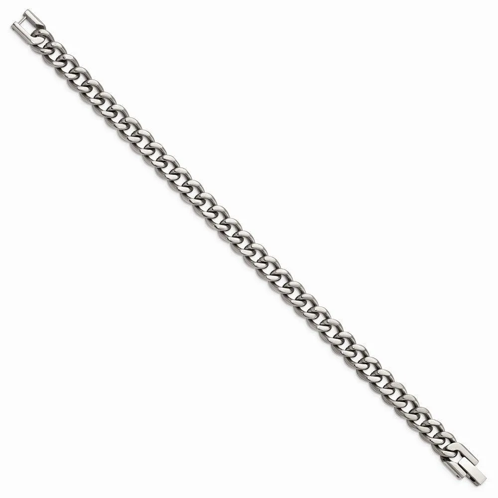 Chisel Jewelry Titanium Polished 7.5mm 8.5in Curb Chain