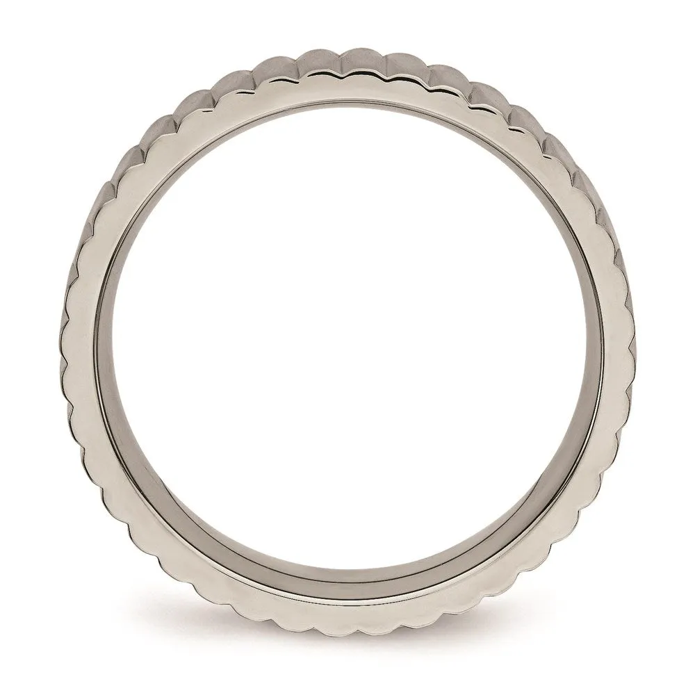 Chisel Jewelry Titanium Polished Textured Ring | TB460