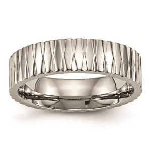 Chisel Jewelry Titanium Polished Textured Ring | TB460