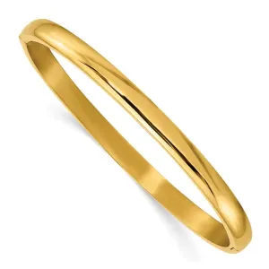 Chisel Jewelry Titanium Polished Yellow IP-plated 5mm Hinged Bangle