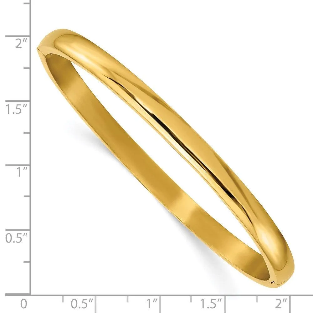 Chisel Jewelry Titanium Polished Yellow IP-plated 5mm Hinged Bangle