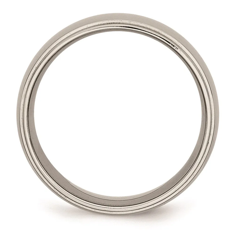 Chisel Jewelry Titanium Ridged Edge 8mm Polished Band | TB24
