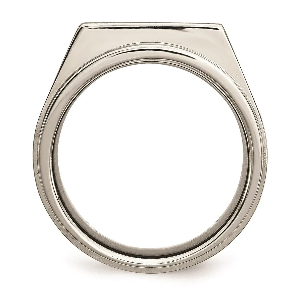 Chisel Jewelry Titanium Satin & Polished Diamond Band | TB263AA