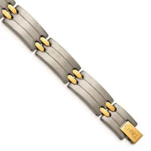 Chisel Jewelry Titanium Yellow IP-Plating 8.5in Bracelet