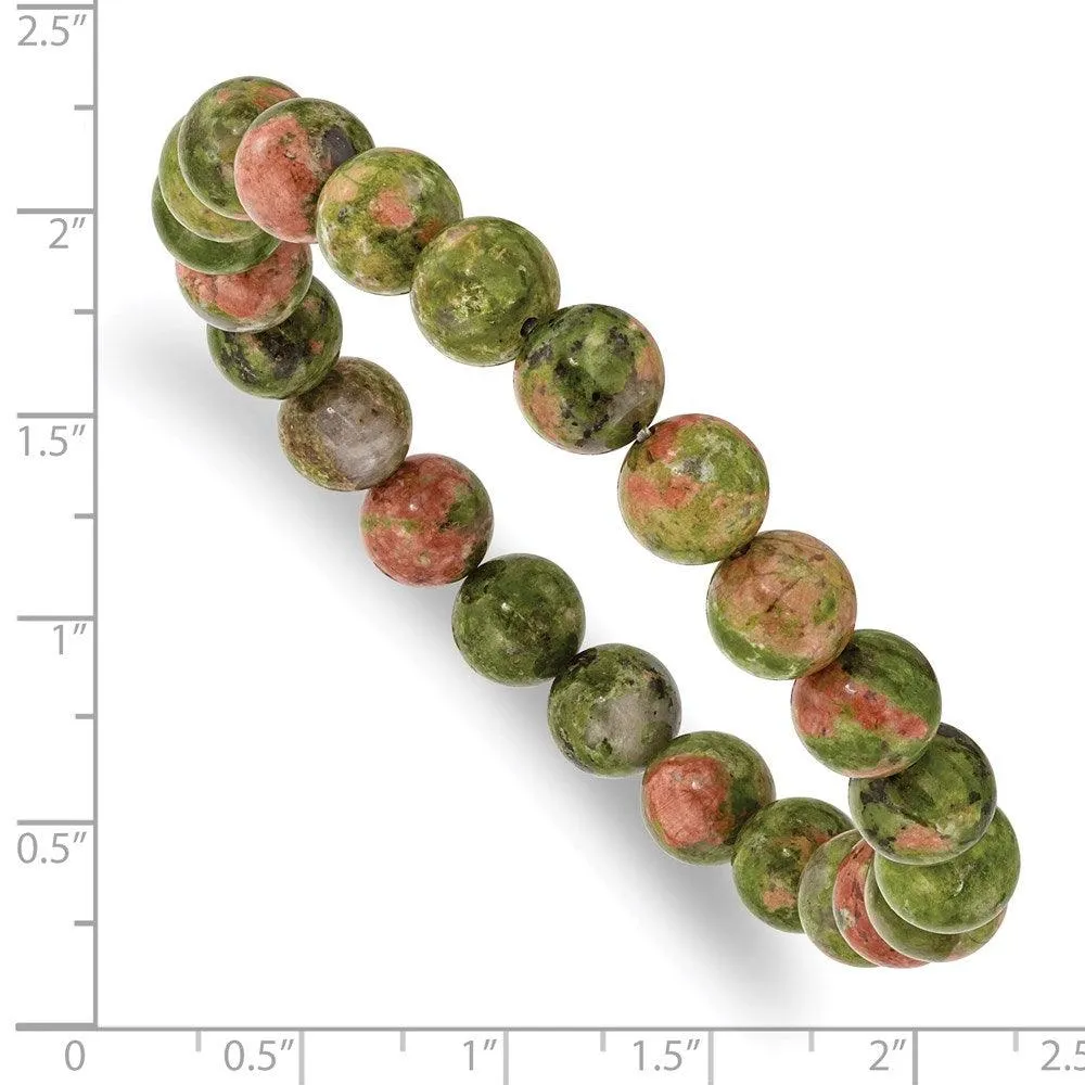 Chisel Jewelry Unakite Agate Beaded Stretch Bracelet