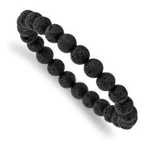 Chisel Jewelry Volcanic Rock Agate Beaded Stretch Bracelet