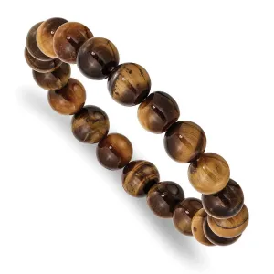 Chisel Jewelry Yellow Tiger's Eye Agate Beaded Stretch Bracelet