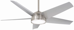 Chubby 58"Outdoor Ceiling Fan Brushed Nickel energy-efficient medium fans with remote