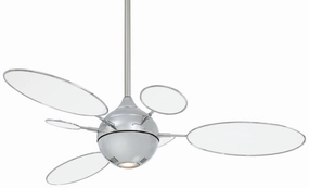 Cirque Led 54" & 25" Ceiling Fan w/ LED Light Kit Polished Nickel compact medium fans for desks and counters