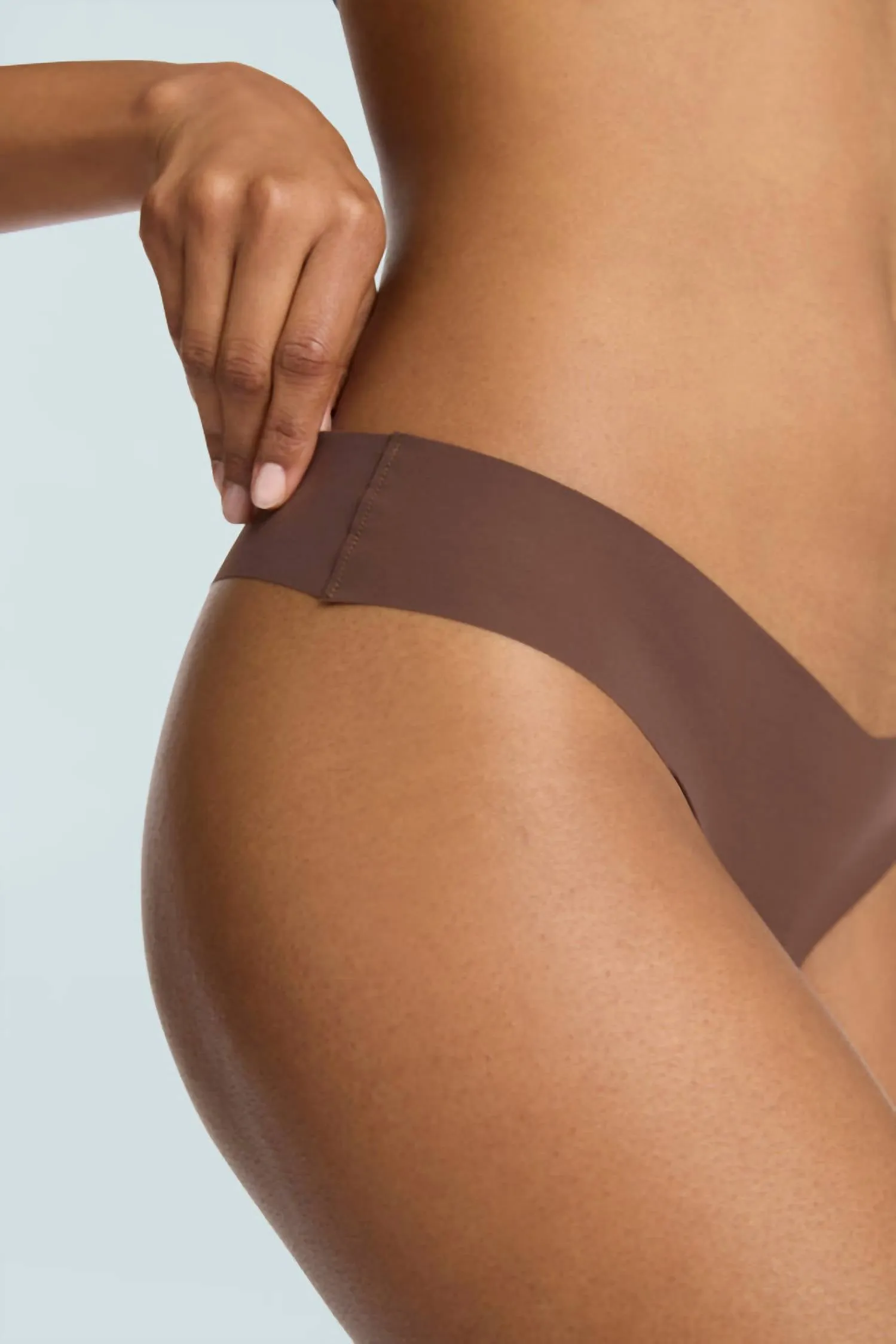 Classic Solid Thong In Mocha