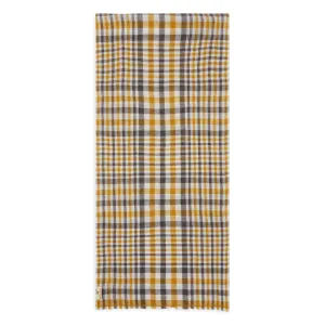 Clothing Burrows And Hare Cashmere & Merino Wool Scarf - Tartan Mustard & Brown