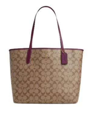 Coach City Tote In Signature Canvas Coach Bags