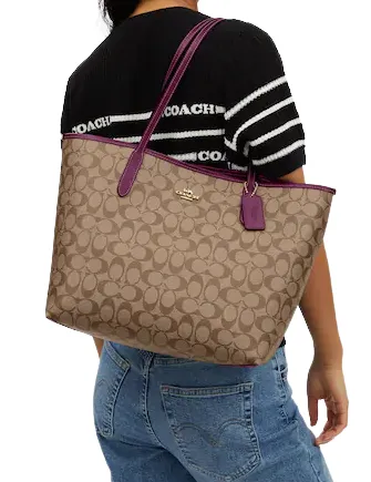 Coach City Tote In Signature Canvas Coach Bags