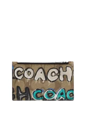 Coach Coach X Mint   Serf Zip Card Case In Signature Canvas Coach Bags