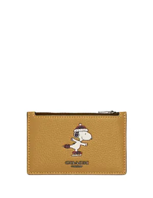 Coach Coach X Peanuts Zip Card Case With Snoopy Motif Coach Bags