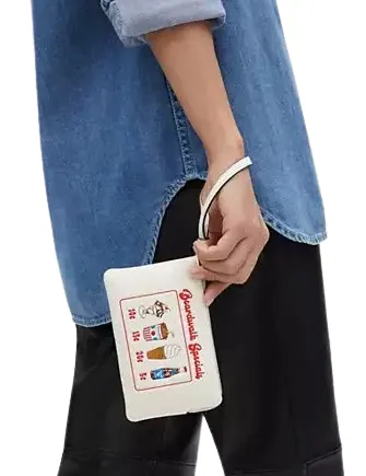Coach Corner Zip Wristlet With Boardwalk Graphic Coach Bags