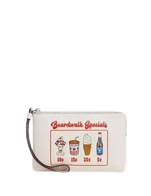 Coach Corner Zip Wristlet With Boardwalk Graphic Coach Bags