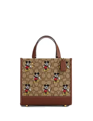 Coach Disney X Coach Dempsey Tote 22 In Signature Jacquard With Mickey Mouse Print Coach Bags
