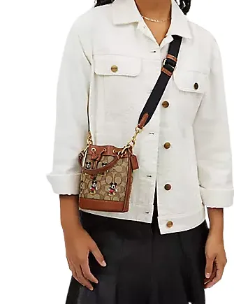 Coach Disney X Coach Mini Dempsey Bucket Bag In Signature Jacquard With Mickey Mouse Print Coach Bags