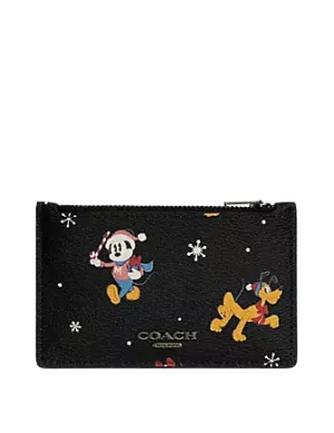 Coach Disney X Coach Zip Card Case With Holiday Print Coach Bags