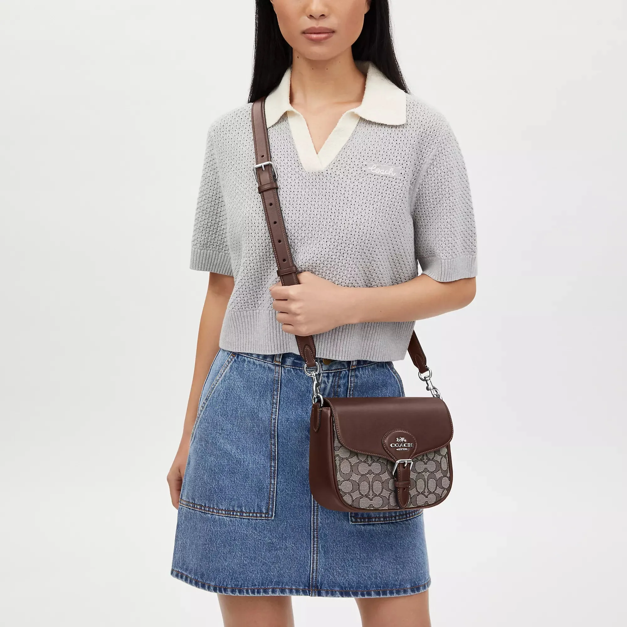 Coach Outlet Amelia Saddle Bag In Signature Jacquard COACH Outlet Bags