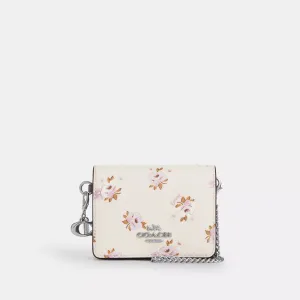 Coach Outlet Boxed Mini Wallet On A Chain With Floral Print COACH Outlet Bags
