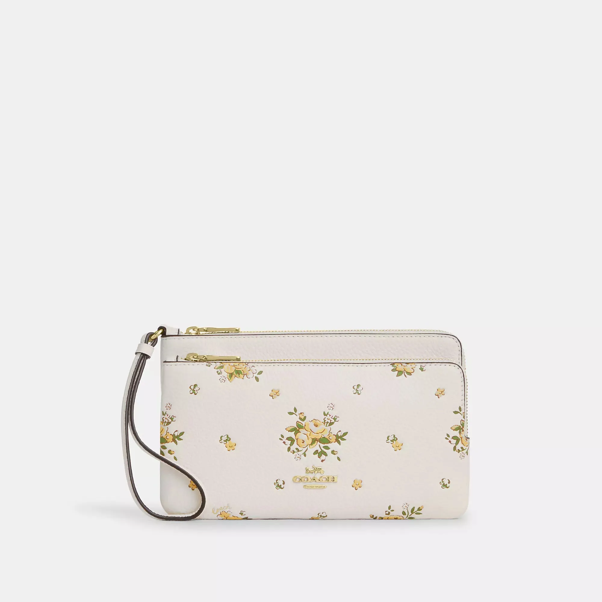 Coach Outlet Double Zip Wallet With Floral Print COACH Outlet Bags