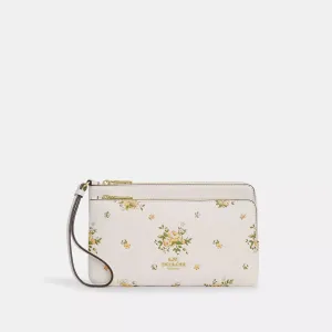 Coach Outlet Double Zip Wallet With Floral Print COACH Outlet Bags