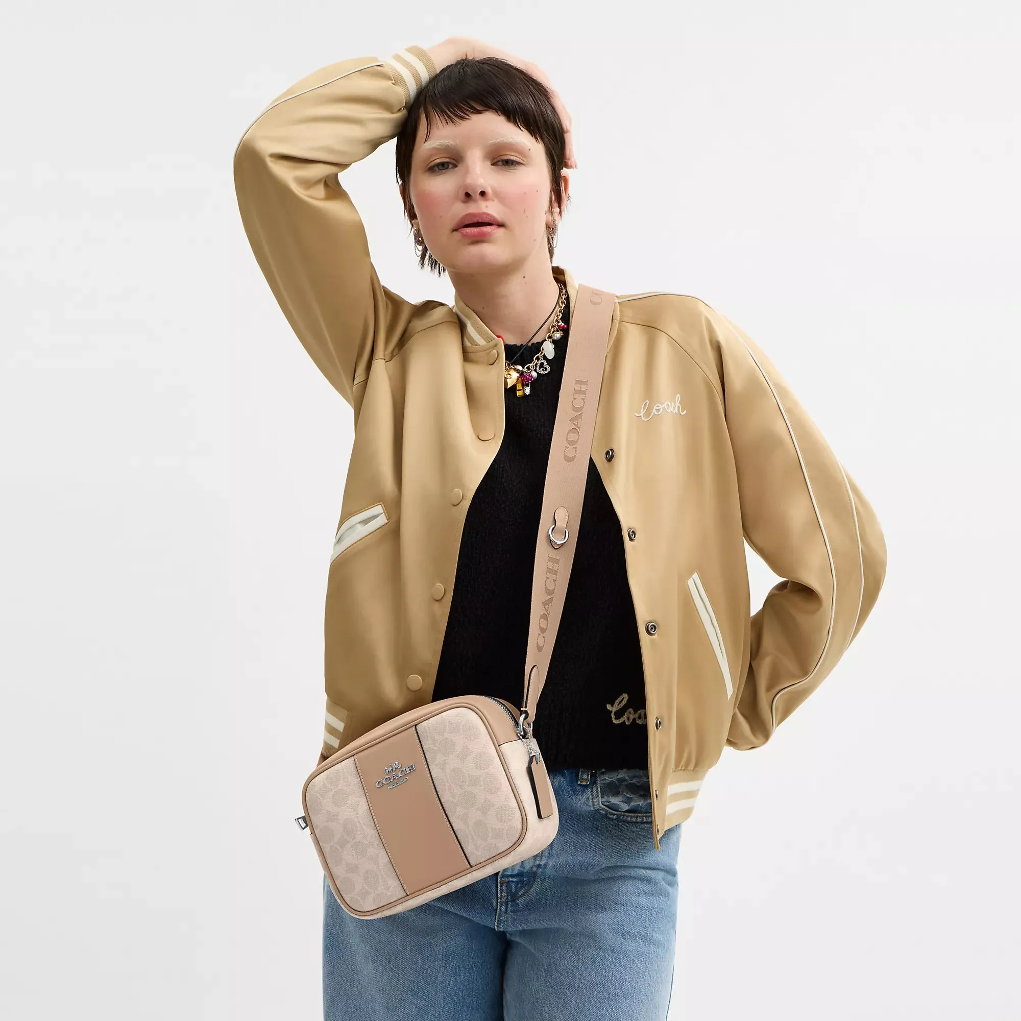 Coach Outlet Jamie Camera Bag In Signature Canvas With Stripe COACH Outlet Bags