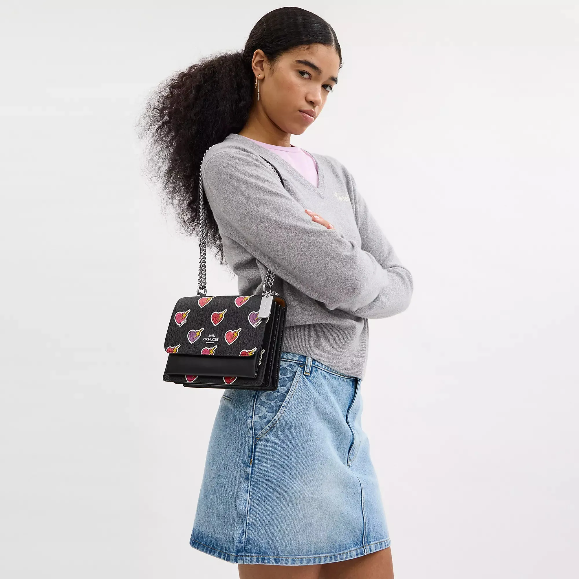 Coach Outlet Klare Crossbody Bag With Heart Bolt Print COACH Outlet Bags