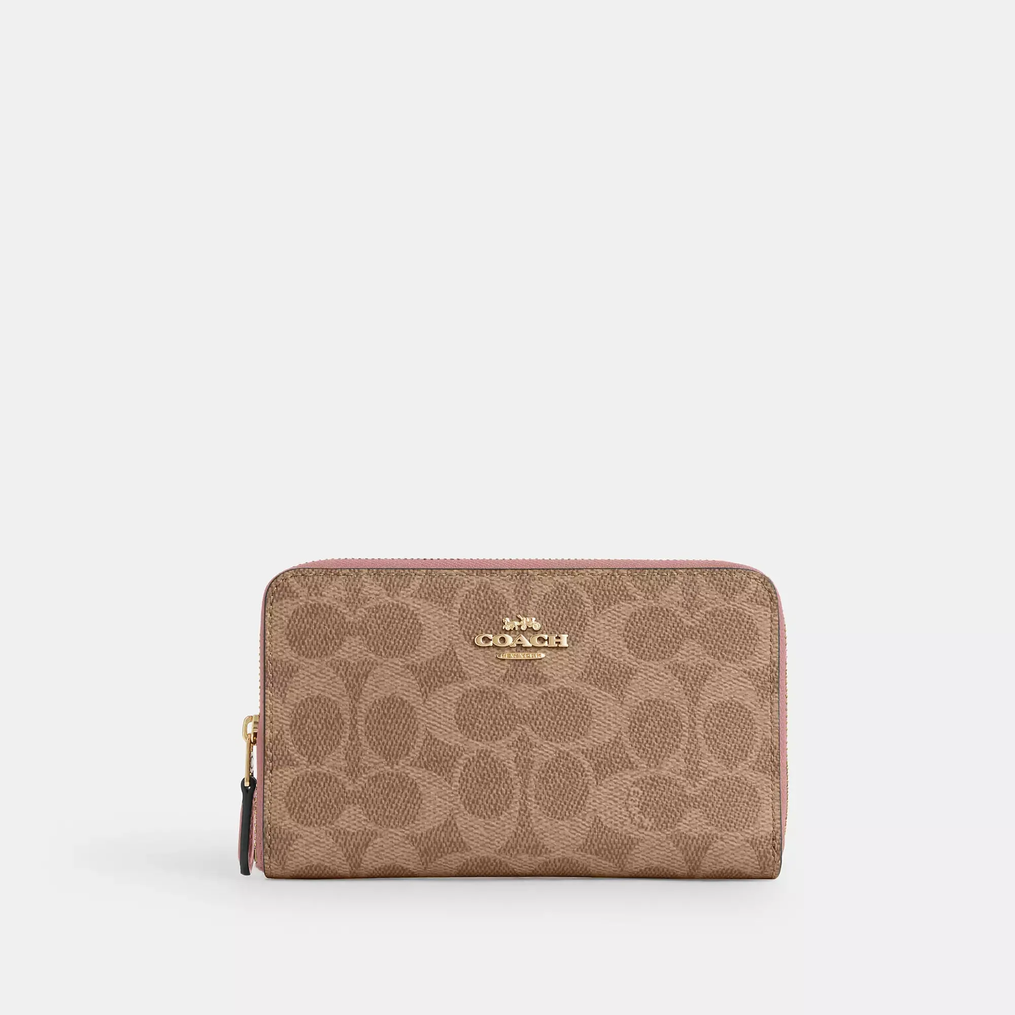 Coach Outlet Medium Id Zip Wallet In Signature Canvas COACH Outlet Bags