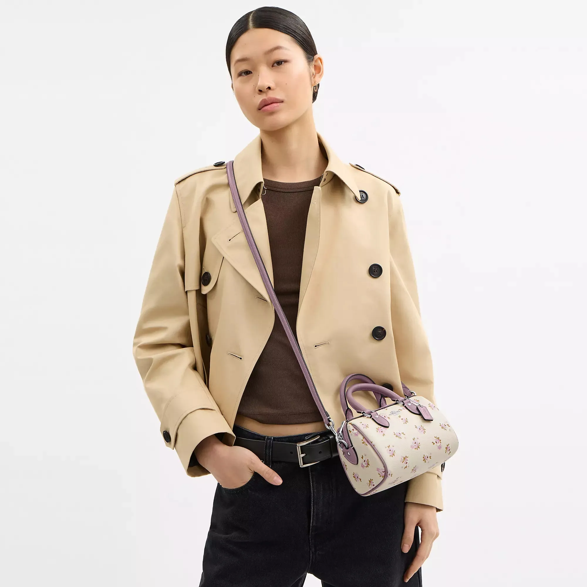 Coach Outlet Mini Rowan Crossbody Bag With Floral Print COACH Outlet Bags