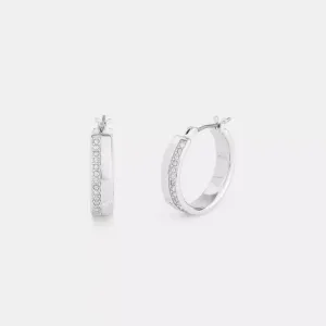 Coach Outlet Pavé Hoop Earrings COACH Outlet Bags