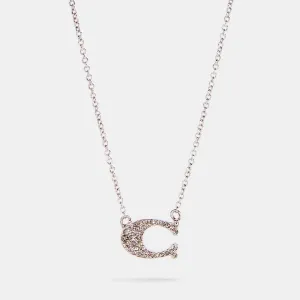 Coach Outlet Pave Signature Necklace COACH Outlet Bags