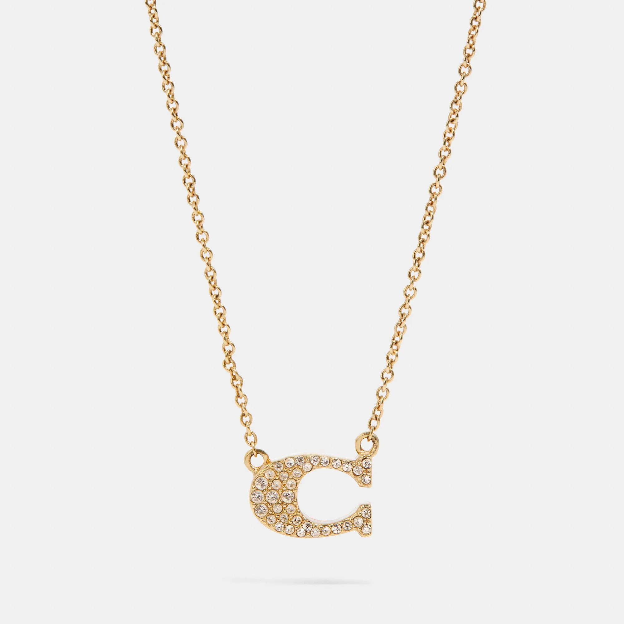 Coach Outlet Pave Signature Necklace COACH Outlet Bags