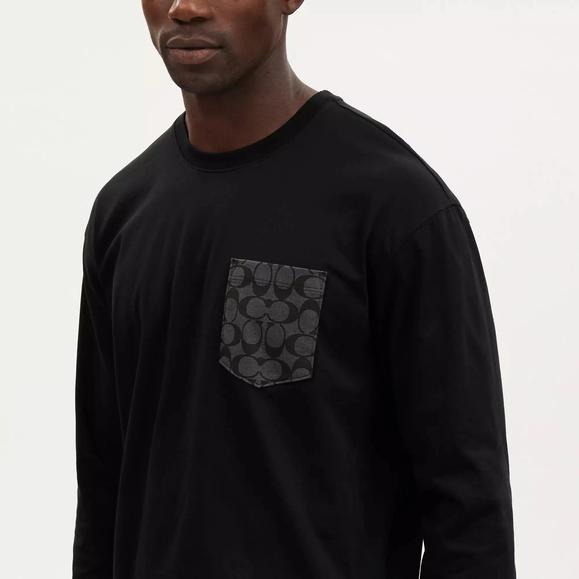 Coach Outlet Signature Long Sleeve T Shirt In Organic Cotton COACH Outlet Bags