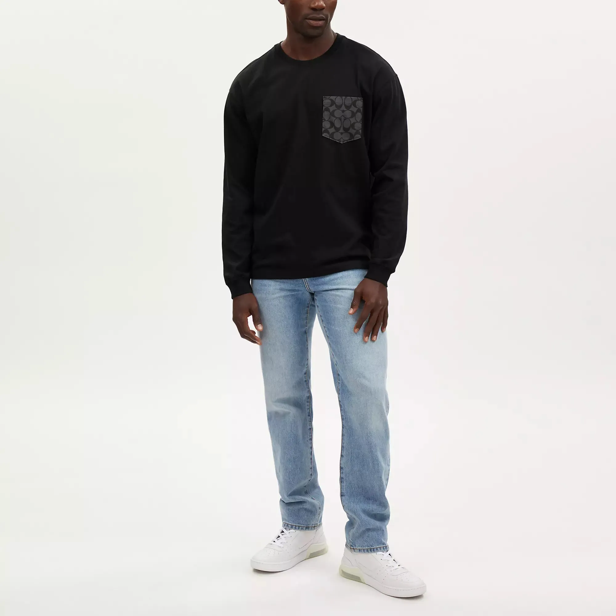 Coach Outlet Signature Long Sleeve T Shirt In Organic Cotton COACH Outlet Bags