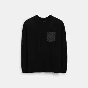 Coach Outlet Signature Long Sleeve T Shirt In Organic Cotton COACH Outlet Bags