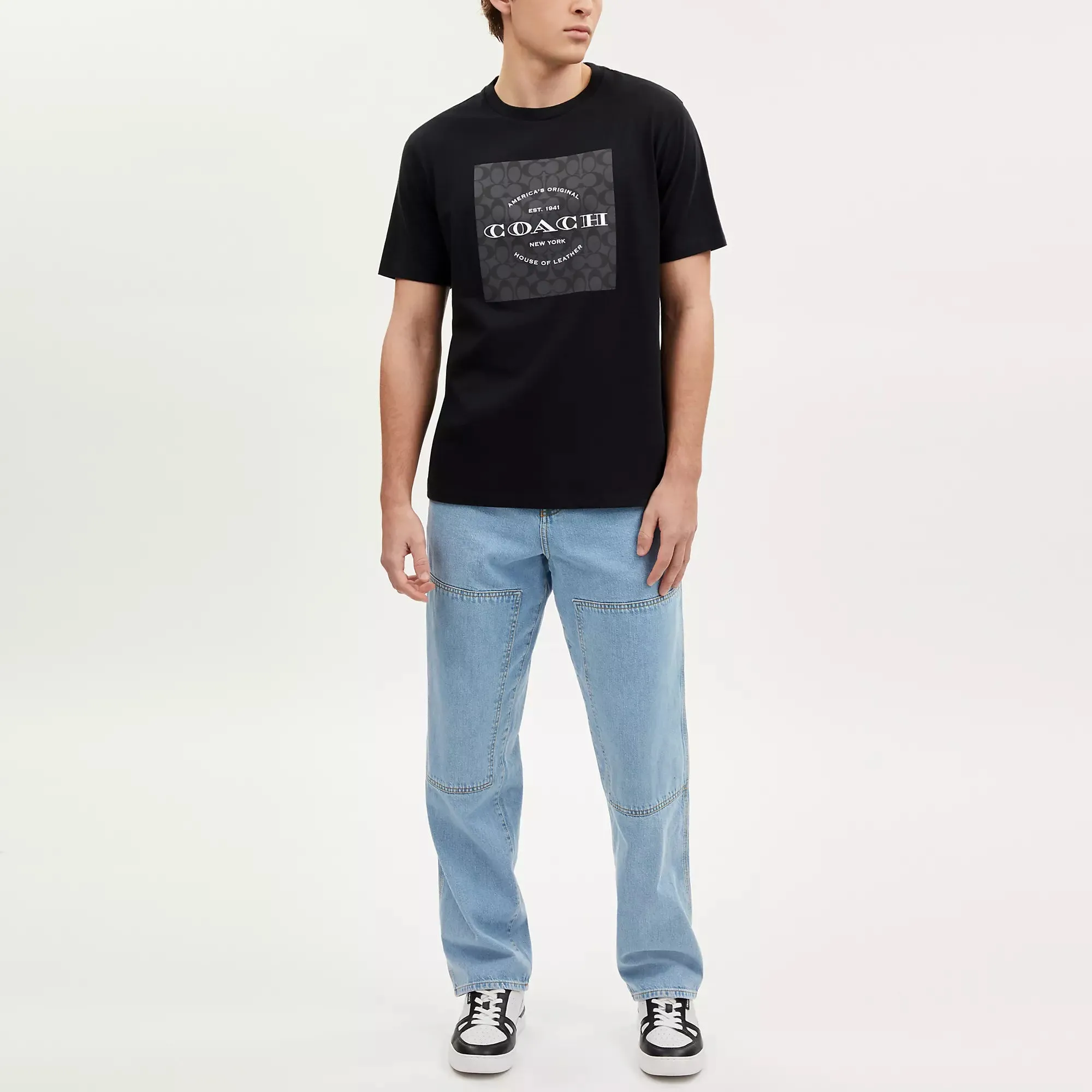 Coach Outlet Signature Square T Shirt In Organic Cotton COACH Outlet Bags