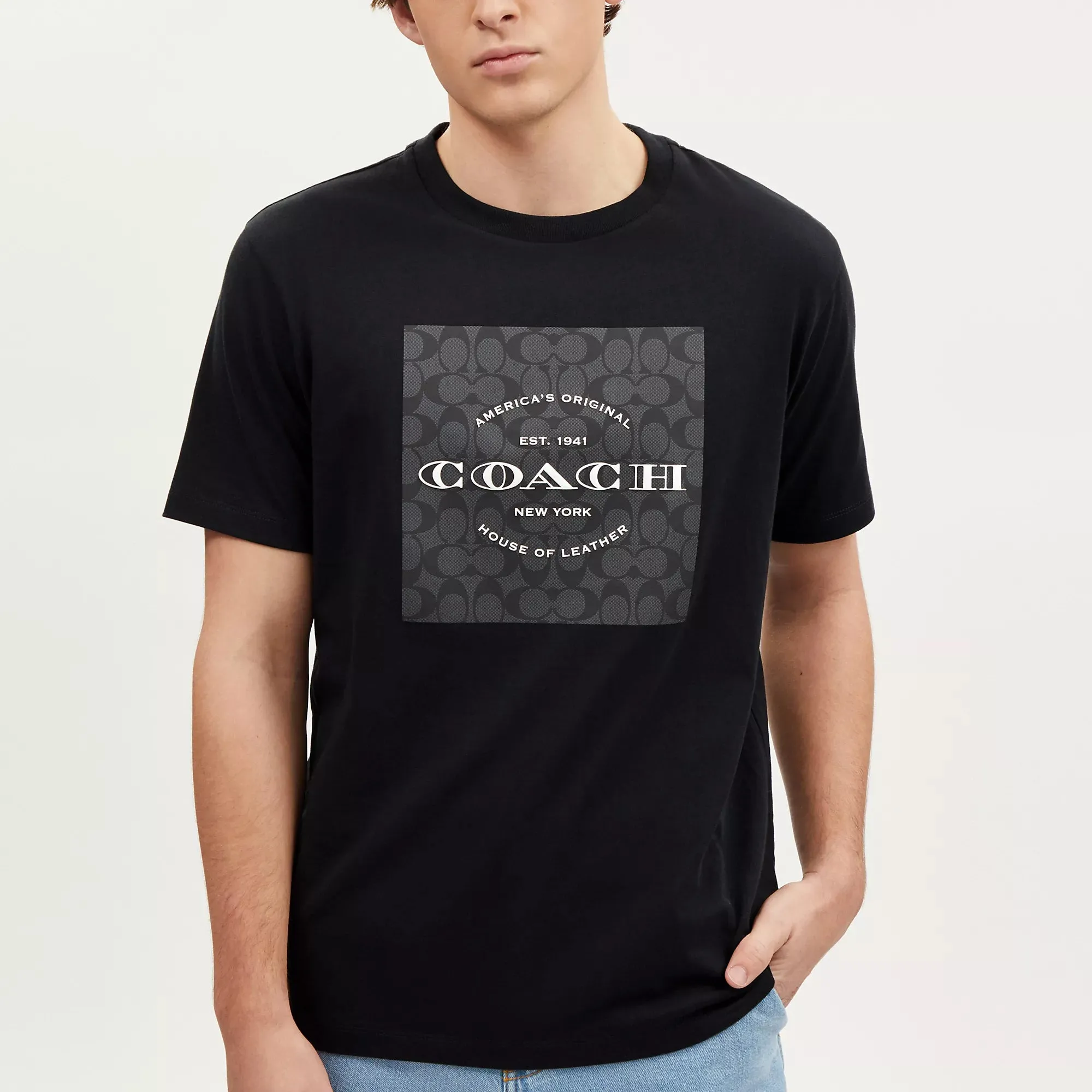 Coach Outlet Signature Square T Shirt In Organic Cotton COACH Outlet Bags