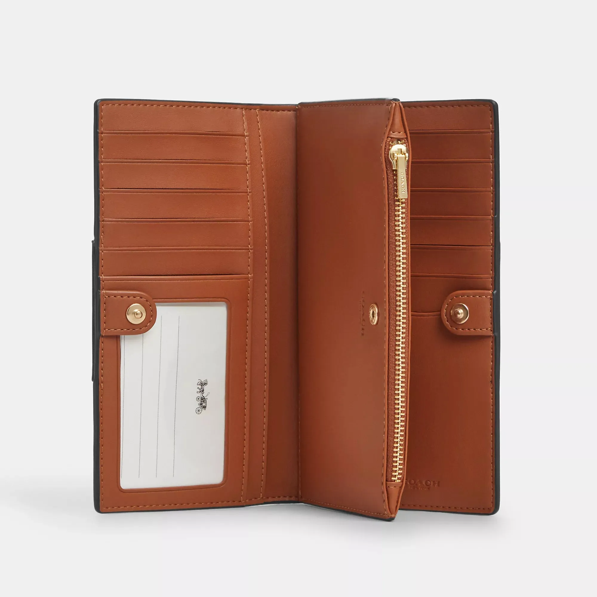 Coach Outlet Slim Zip Wallet In Signature Canvas With Stripe COACH Outlet Bags