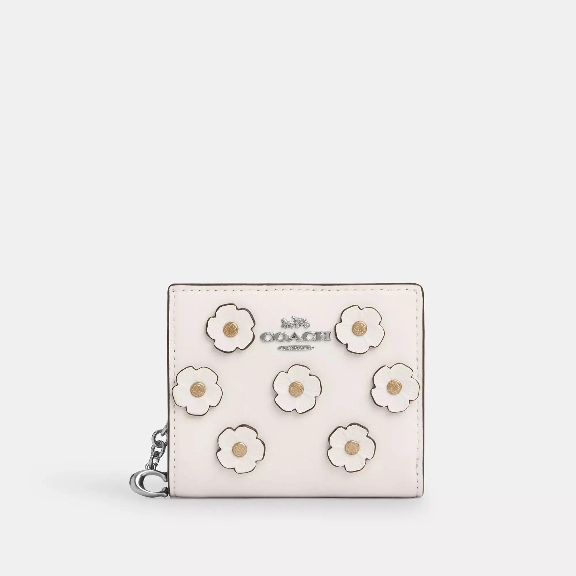 Coach Outlet Snap Wallet With Floral Applique COACH Outlet Bags
