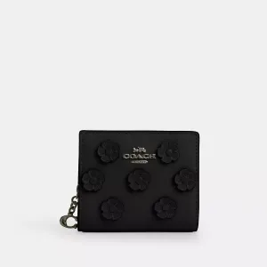 Coach Outlet Snap Wallet With Floral Applique COACH Outlet Bags