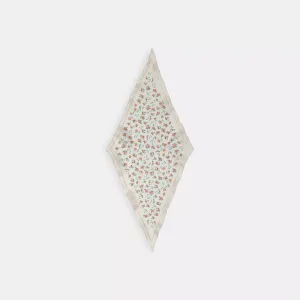 Coach Outlet Tea Rose Print Silk Diamond Scarf COACH Outlet Bags